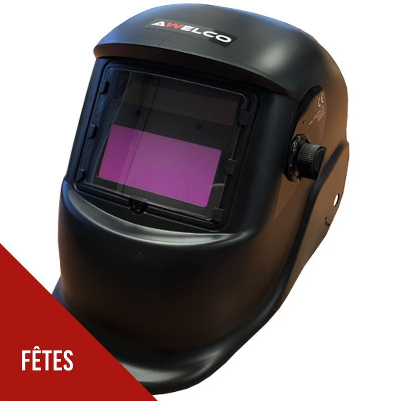 Cagoule de soudure Awelco HELMET 1500 Masque de soudure automatique teinte variable 9 à 13 Alimentation solaire