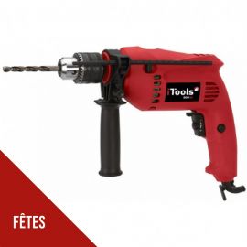 Perceuse à percussion 500W ITOOLS Bois Metal Béton Mandrin 13mm Régulateur de vitesse Accessoires perçage inclus