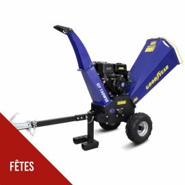 Broyeur de Végétaux Thermique GOODYEAR – Coupe branches Ø 120mm Moteur Essence 420 cm³ 15 CV, Démarrage Électrique,