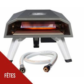 Four à Pizza à Gaz SAHARA 4,4 kW, 450 °C, Cuisson rapide 3 min & Tuyau Pré-monté