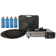 Fogareiro a gás 2200W com grade churrasco ignição Piezo 4