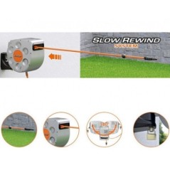 Enrollador manguera de riego extensible 20m rebobinado