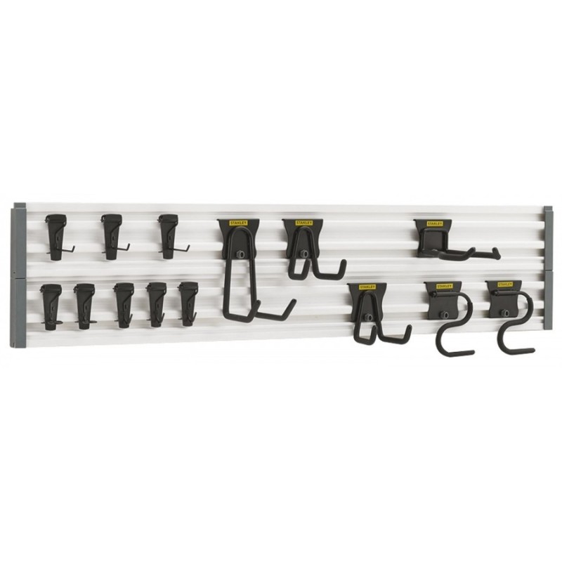 Ensemble de 2 rails de rangement 120 cm avec 18 accessoires et croch