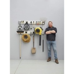 Set aus 2 Aufbewahrungsschienen 120 cm mit 18 Zubehörteilen