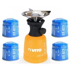 Réchaud gaz piézo 1100W plaque inox consommation 78g/h VITO