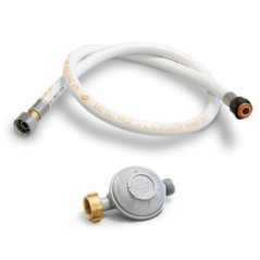 Set Gasdrukregelaar Butaan 28 mbar + Slang 1m Schroefbaar