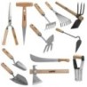 Kit 12 outils de jardin Manche bois Inox forgé main haute qualité VI