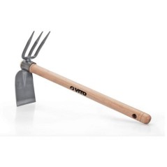 Kit 5 Garden Tools Wooden Handle Stainless Steel Hand-Forged