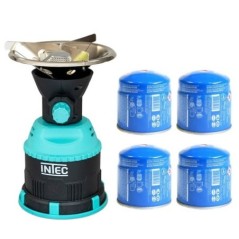 Gas Stove Piezo 1200W ABS Shell + 4 Cartridges 190g Plate