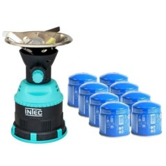 Fornello a gas campeggio 1200W Accensione Piezo Guscio ABS INTEC