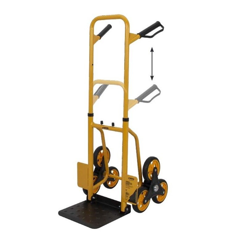 Diable de manutention pliable 150kg 3 roues caoutchouc Hauteur régla