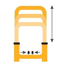 Opvouwbare transportkar 150kg 3 rubberwielen