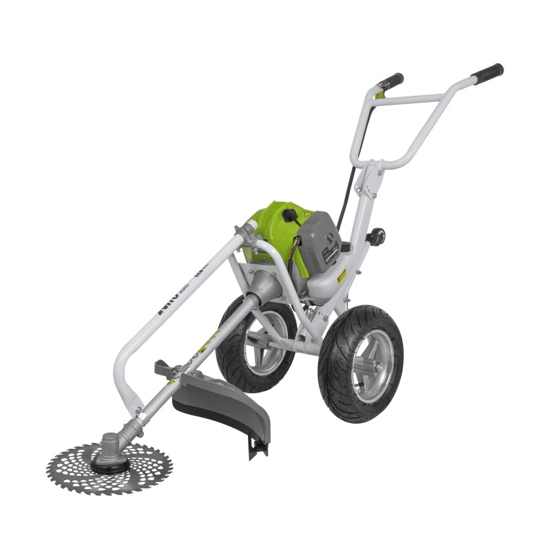 Débroussailleuse thermique à roues 52cm³ 2T Lame Ø255mm Autonomie 1h