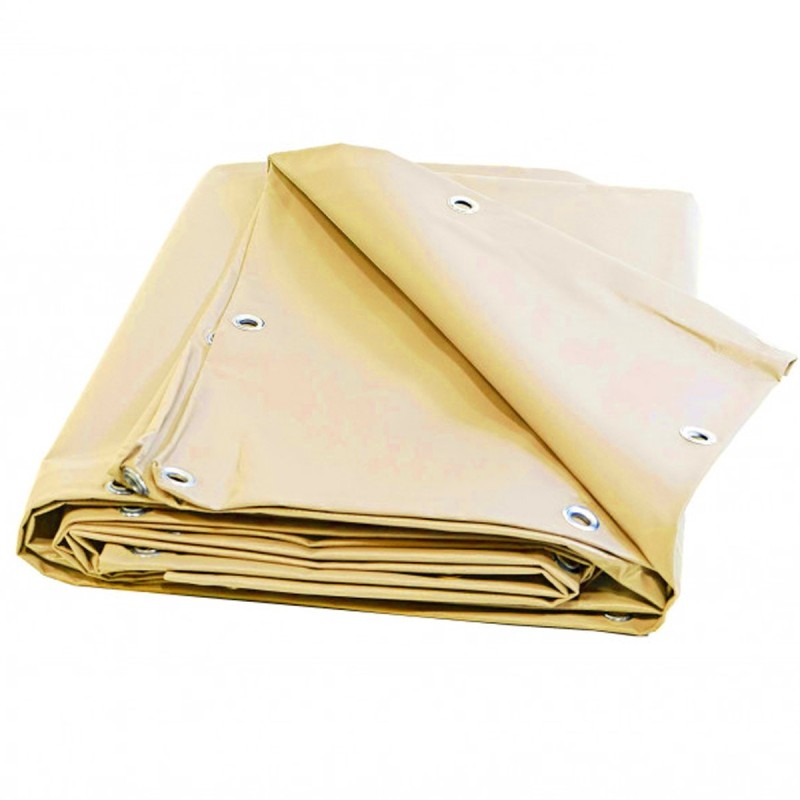 Bâche pour pergola IVOIRE 4 x 3m PVC Oeillets tous les 25cm Etanche