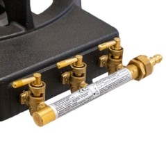 Hornillo de gas de hierro fundido 9.8 KW 3 grifos doble conexión