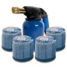 Lampe à souder à gaz Coque Acier Allumage Piézo + 4
