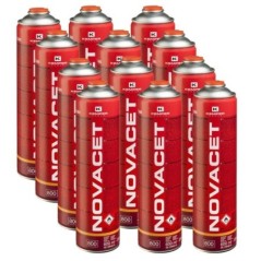 Pack de 12 Cartouches Gaz 330g Butane Propane Valve 7/16 Volume 600m