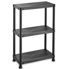 Étagère en plastique 3 tablettes Charge 90kg Polypropylène Noir Mont