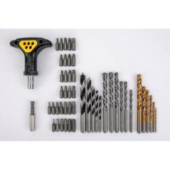 50 Piece Tool Kit Drill Bits HSS Stone Wood Case