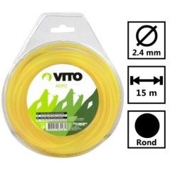 Round Nylon Trimmer Line 15m 2.4mm Nylon VITO