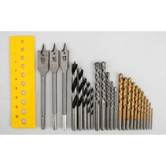 Caja de herramientas 128 piezas Brocas HSS Titanio Destornillador