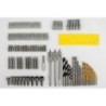 Caja de herramientas 128 piezas Brocas HSS Titanio Destornillador