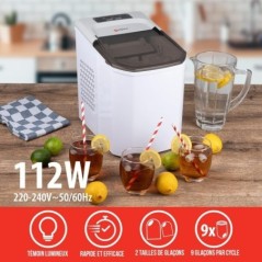 Macchina per ghiaccio 112W 9 cubetti/ciclo Coperchio trasparente