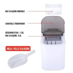 Machine à glaçons 112W 9 glaçons/cycle Couvercle transparent