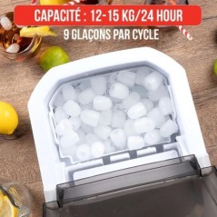 Macchina per ghiaccio 112W 9 cubetti/ciclo Coperchio trasparente