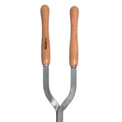 Pelle croisée 2 manches Acier trempé Manche bois 121.5 cm