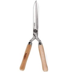Tesoura de sebes 180 mm Cabo madeira Lâminas inox Aço forjado