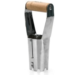 Plantoir à bulbes 230mm Inox Manche bois Résistant à la corrosion VI