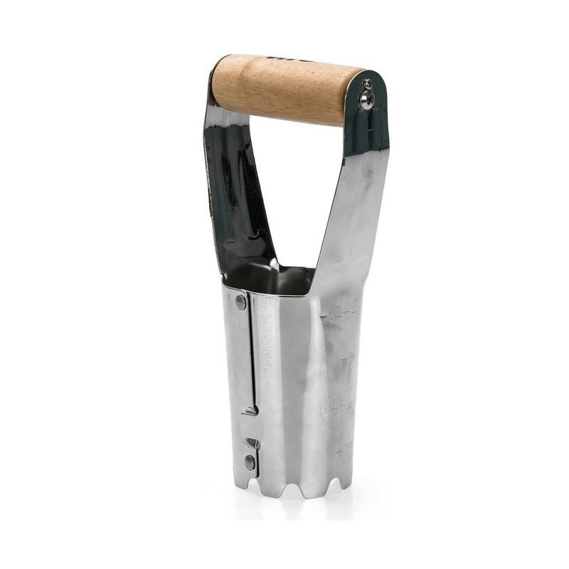 Plantoir à bulbes 230mm Inox Manche bois Résistant à la corrosion VI