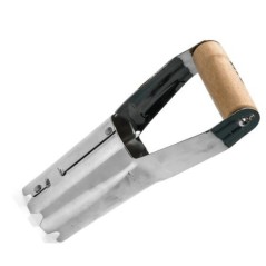 Plantoir à bulbes 230mm Inox Manche bois Résistant à la