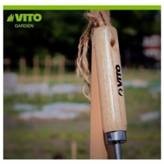 Azadón Sacaraíces 3 dientes punta plana Mango de madera Inoxidable forjado a mano