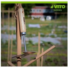 Azadón Sacaraíces 3 dientes punta plana Mango de madera Inoxidable forjado a mano