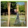 Garden broom VITO 8 teeth 13cm Robust wooden handle Iron