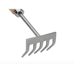 Rastrello da giardino 5 denti Manico in legno robusto Inox alta