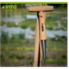 Plantebulbi con manico a T corpo inox manico in legno