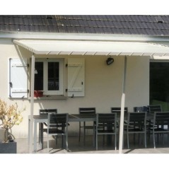 Lona para pérgola MARFIL 4x4m PVC 680g/m² Ojales 25cm