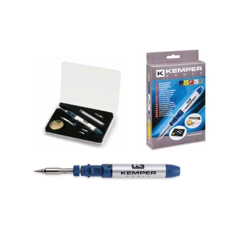 Kit Microsoudure Pyrogravure 1800W Rechargeable au Gaz + Brûleur Cat