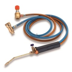 Chalumeau Bi-Gaz Oxygène Propane Tuyaux 1.5m Pointe Cuivre Ø0.65mm F