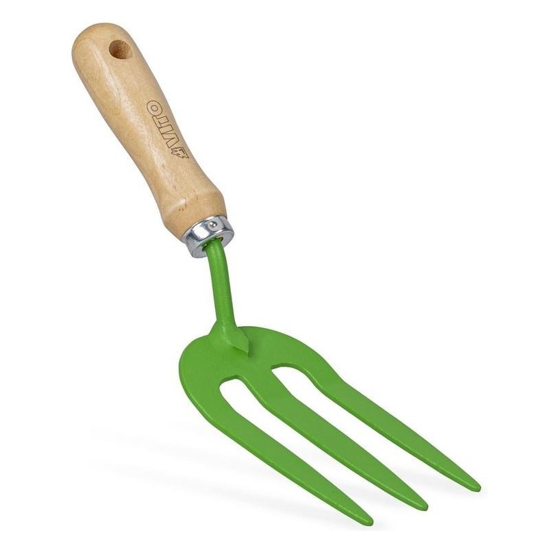 Râteau 3 Dents Acier S235 JR Manche Bois de Hêtre Dimensions 85x140x