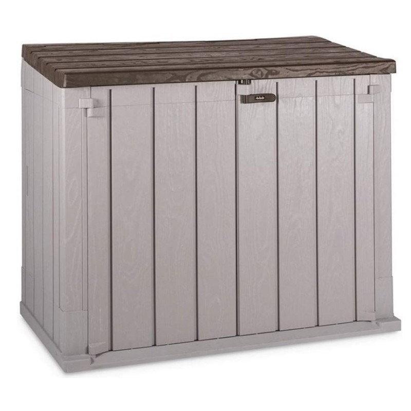 Coffre de jardin extérieur 842L Gris Taupe Polypropylène recyclé ave